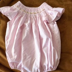 Pink and white bubble romper
